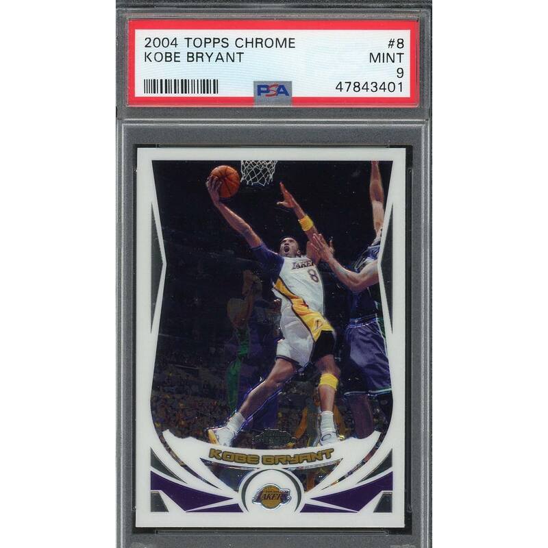 Kobe Bryant 2004 Topps Chrome Basketball Card #8 Graded PSA 9 - 8'6" x 11'6"