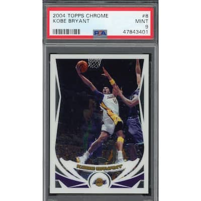 Kobe Bryant 2004 Topps Chrome Basketball Card #8 Graded PSA 9 - 8'6" x 11'6"