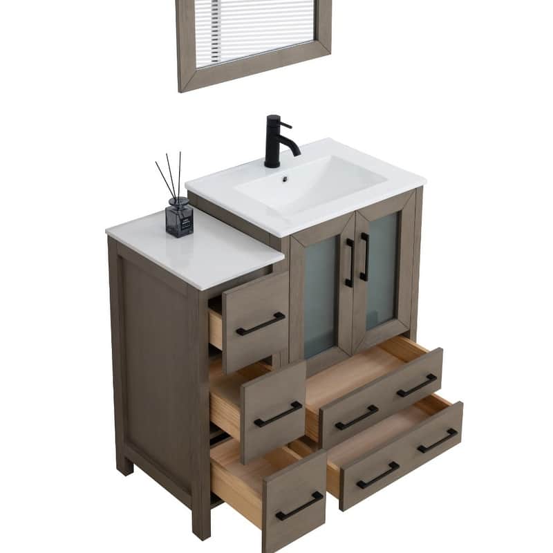 Vanity Art 36-Inch Single Sink Bathroom Vanity with Top & Free Mirror - 36 X 18.1 X 35.8