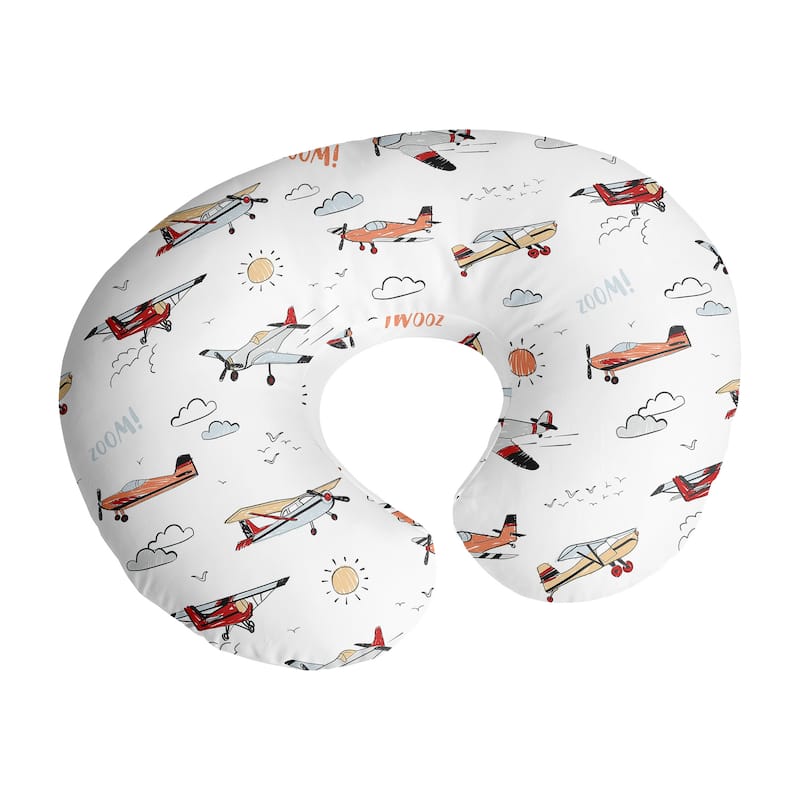 Sweet Jojo Designs Vintage Airplane Boy Nursing Breastfeeding Pillow Cover Case (Pillow Not Included)- Airplanes Transportation