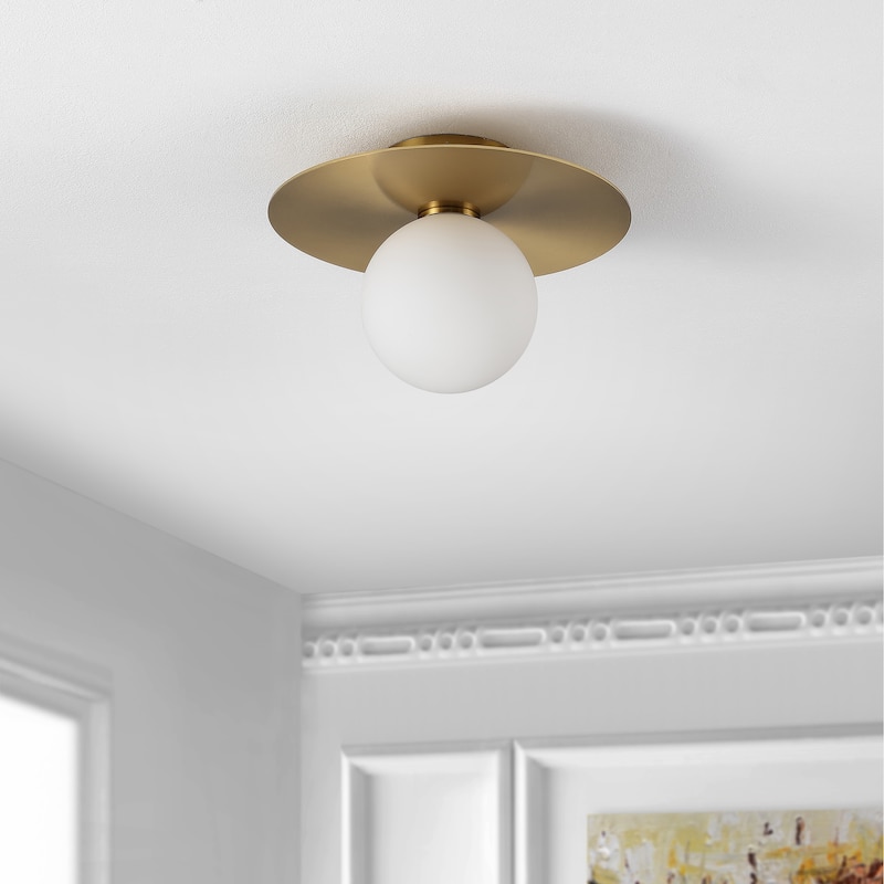 SAFAVIEH Lighting Esperanza Flush Mount - 12" W x 12" D x 8" H - Painted Gold - 12Wx12Dx8H