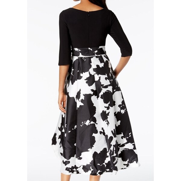 r&m richards black and white dress