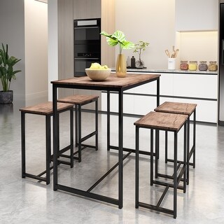 Nestfair 5 Piece Dining Set Counter Height Pub Table Set with 4 Stools ...