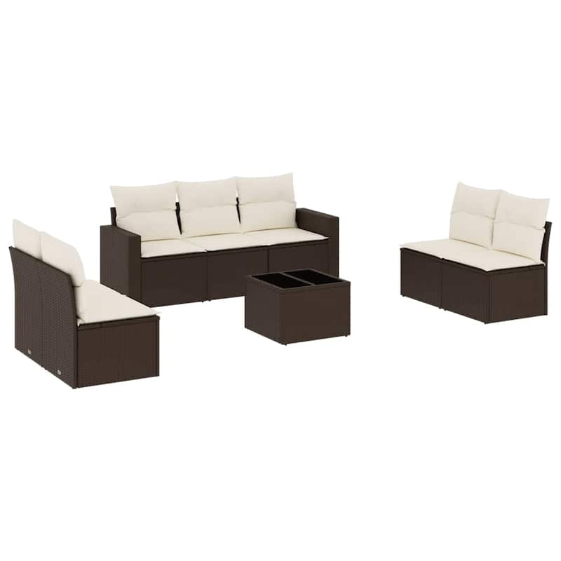 vidaXL Garden Sofa Set Brown - 21.7 x 21.7 x 14.6