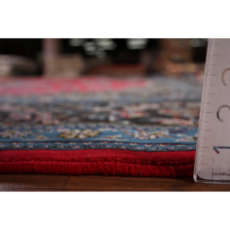 Red Medallion Kashan Turkish Rug Machine-Made Oriental Carpet - 9'9" x 13'1"