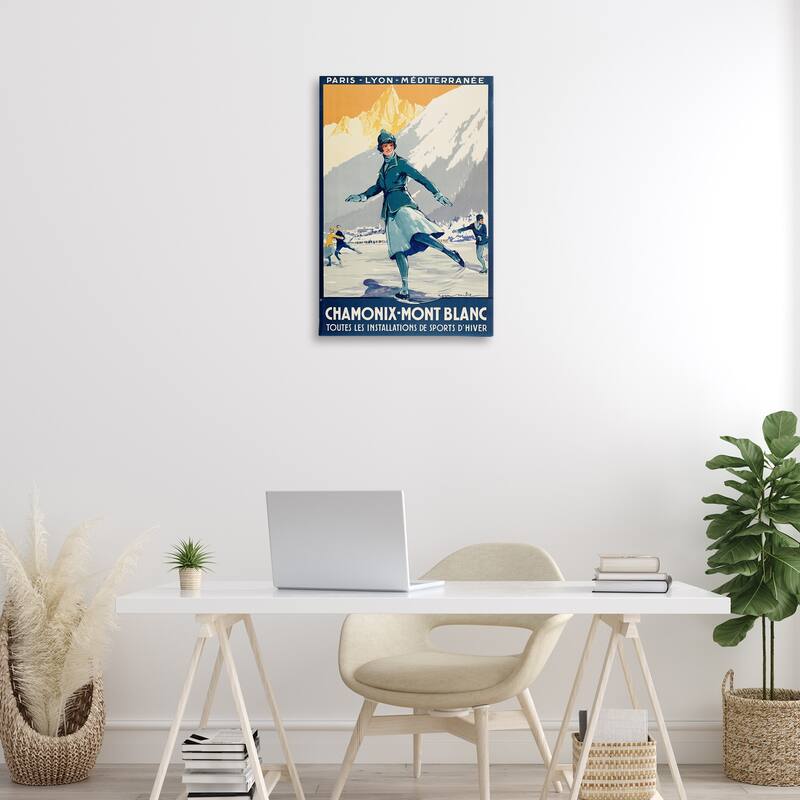 Stupell Vintage Ice Skating Advertisement Canvas Wall Art Design By Marcus Jules
