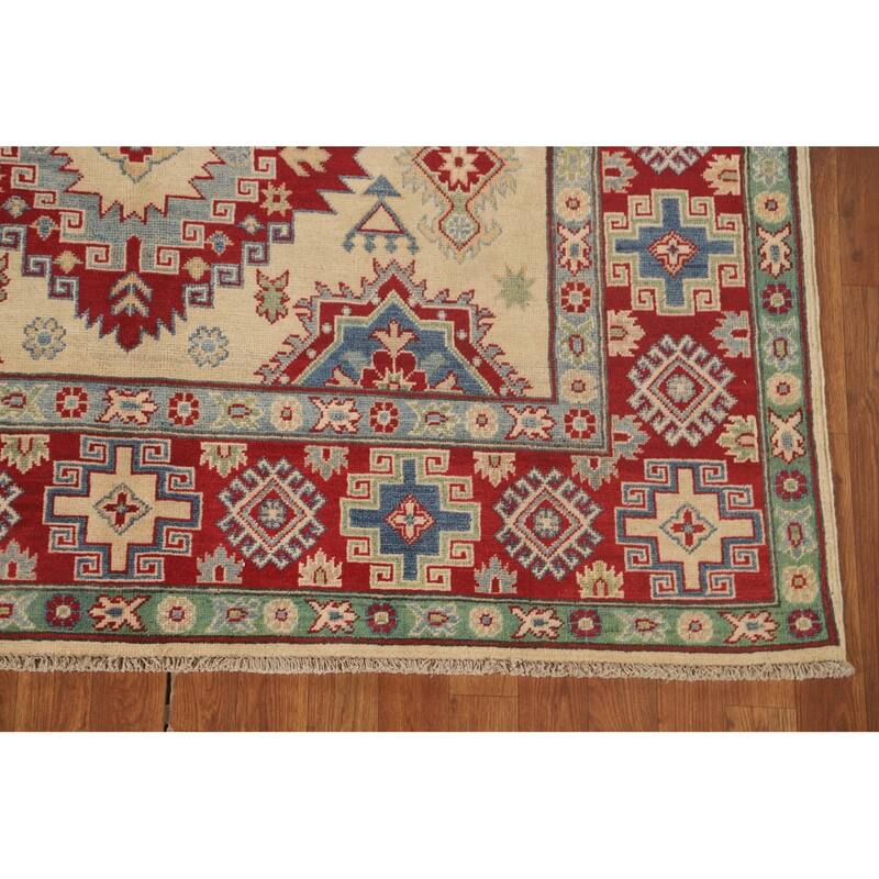 Kazak Oriental Area Rug Hand-Knotted Wool Carpet - 5'8" x 8'8"