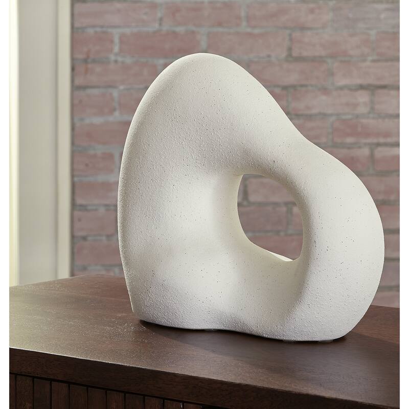 Signature Design by Ashley Arthrow Off-White Sculpture - 12.88"W x 6"D x 11"H