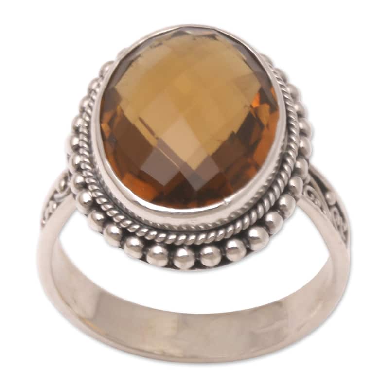 Novica Handmade Awaken The Dreamers Smoky Topaz Cocktail Ring - 10