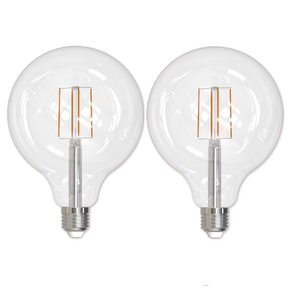 Bulbrite Pack of (2) 8.5 Watt Dimmable Filament G40 Medium (E26) LED Bulb