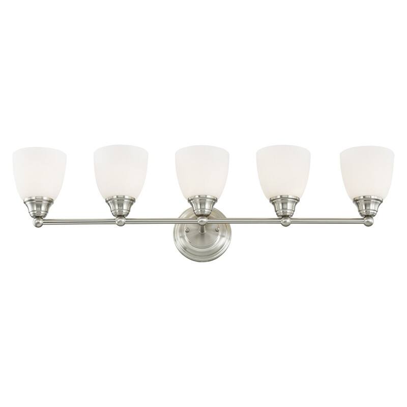 Livex Lighting 5-Light Brushed Nickel Bath Vanity, 13665-91 - 34" W 9" H 6.5" EXT