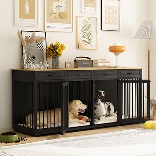 家具 w.corgi2pt.poodle7 Amazon.com : GNIXUU Large Dog Crate Furniture, 66.1