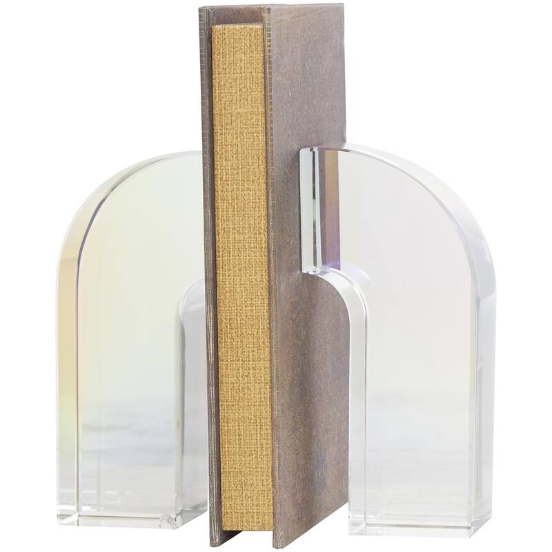 Crystal Geometric Arched Bookends - Set of 2 Clear - Roche River Decor