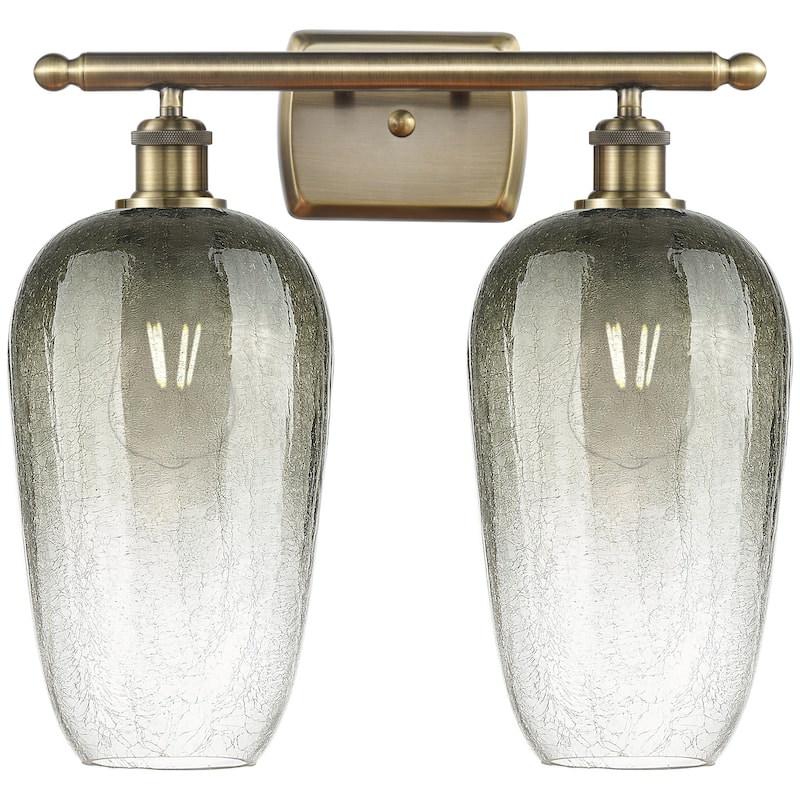 Innovations Lighting 516-2W-16-17 Brookhaven Flute Vanity Brookhaven - Antique Brass / Slate