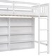 preview thumbnail 8 of 26, Kids Twin Loft Bed with Study Space & Storage Shelves, Guardrails