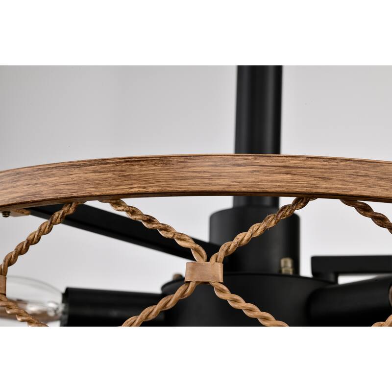 16 Inch Modern Wood Grain Fandelier