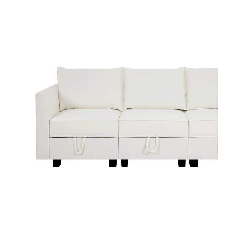 Modular 3 Piece Sofa with Soft Comfortable Seating Linen Sofa Couch with Sturdy Wooden Frame Ideal for Small Spaces