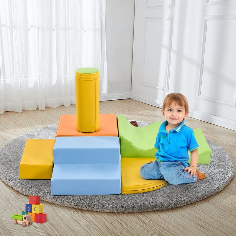 6 Piece Soft Climb and Crawl Foam Playset , Indoor Toddlers Baby