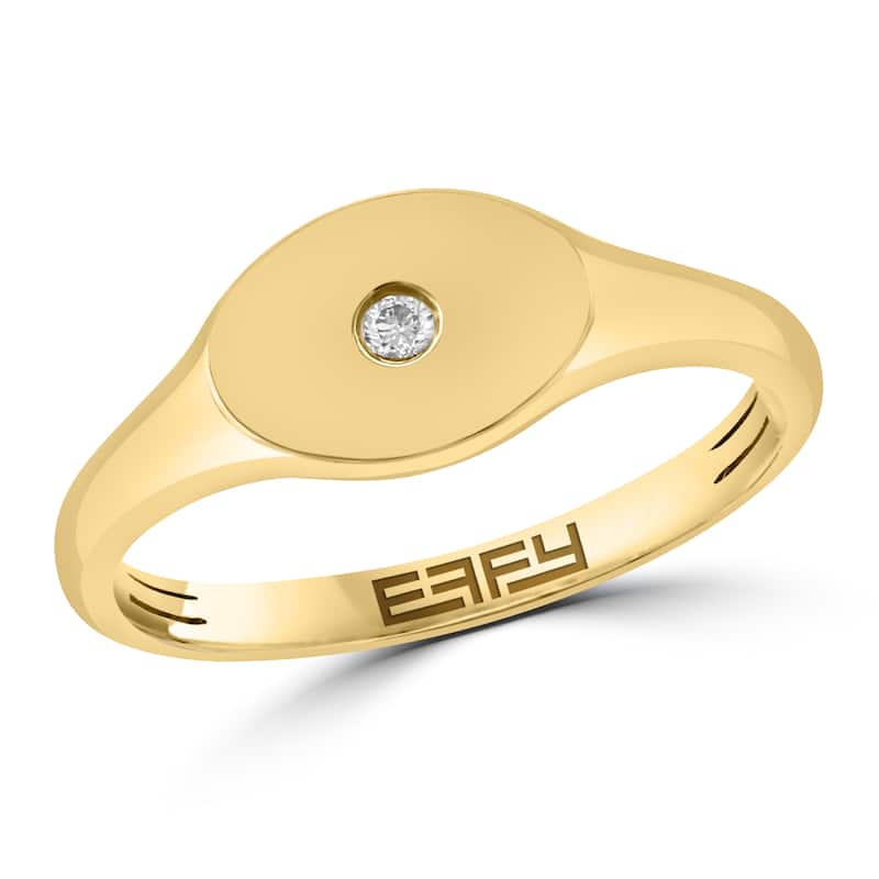 Effy Women's 14K Yellow Gold Diamond Signet Ring