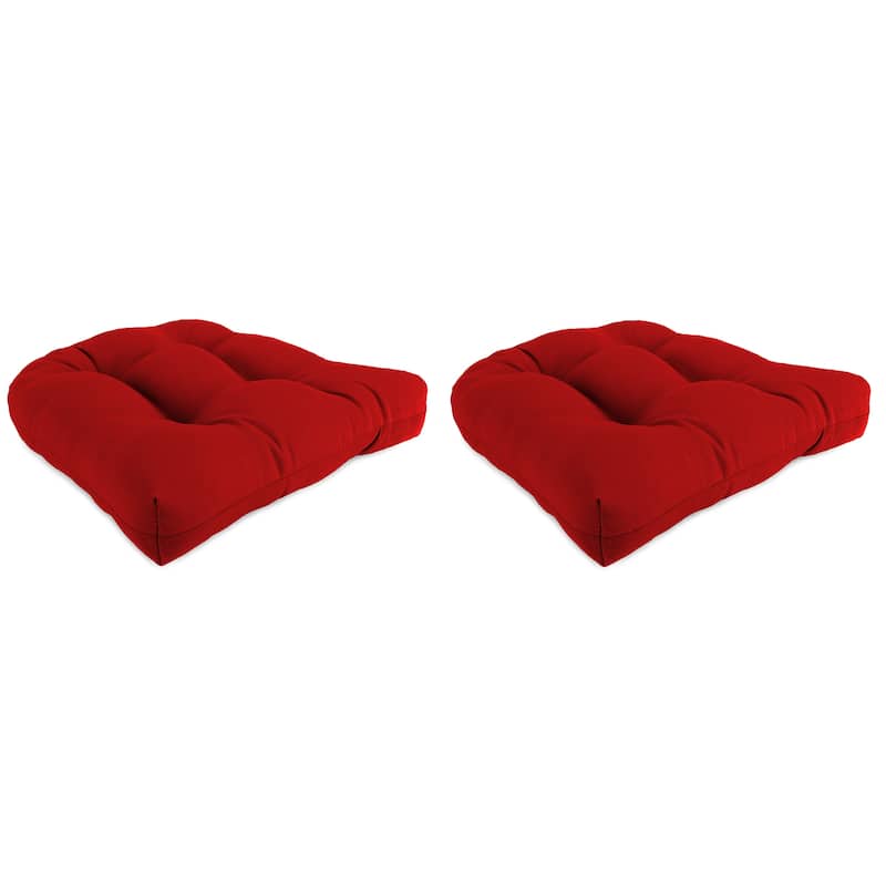 Sunbrella 18" x 18" Contoured Outdoor Wicker Seat Cushion - Set of 2 - 18'' L x 18'' W x 4'' H - Canvas Logo