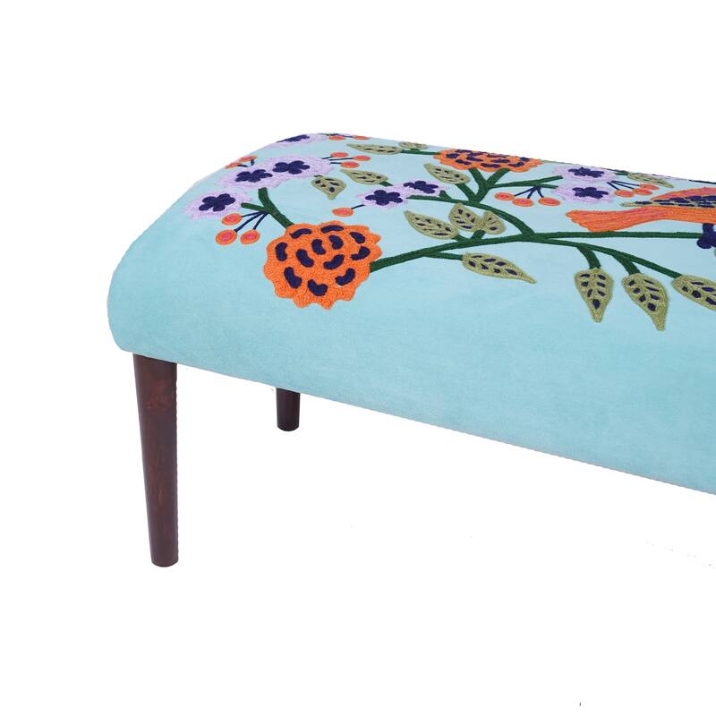 Nico Upholstered Accent Bench Indoor Entryway Bench by Sevita - 47" L x 16" W x 18" H