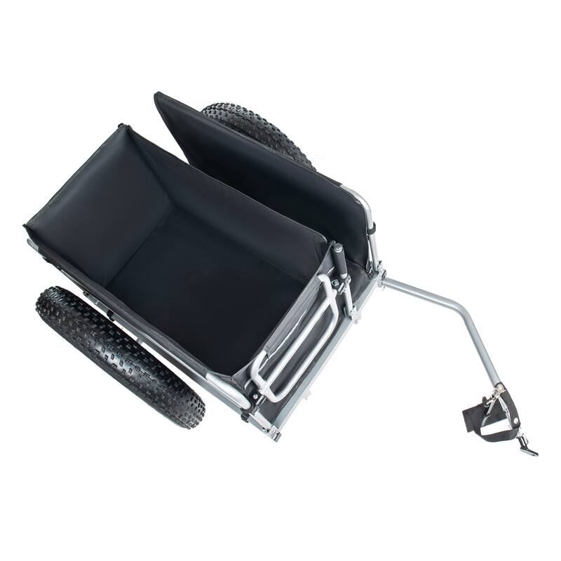 23"x4.0 Fat Tires Bike Cargo Trailer, 150LBS Load Capacity Heavy-Duty Bicycle Wagon Cart, Foldable Compact Storage