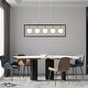preview thumbnail 2 of 5, Modern 5-Light Rectangle LED Chandelier Glass Kitchen Island Light for Dining Room - 33.5" L x 4" W x 14" H