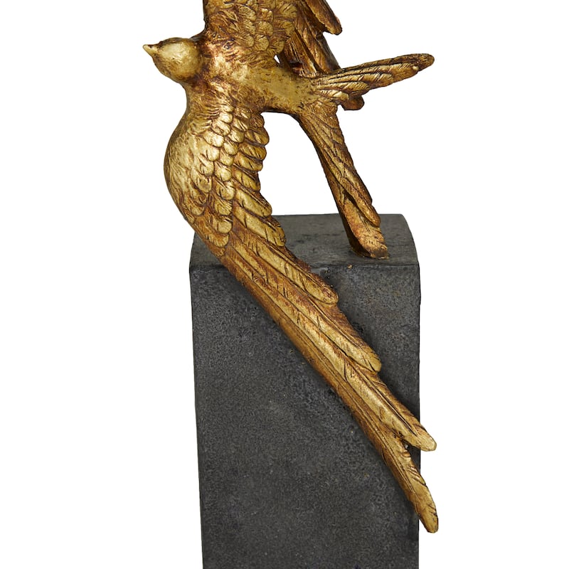 Gold Polystone Bird Decorative Sculpture