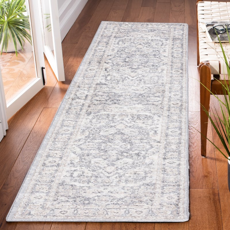 SAFAVIEH Opal Ica Shabby Chic Oriental Rug - 9' x 12' - Grey/Ivory