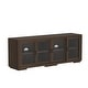 preview thumbnail 20 of 29, Vintage TV Cabinet Buffet Cabinet Entertainment Center Gray Brown