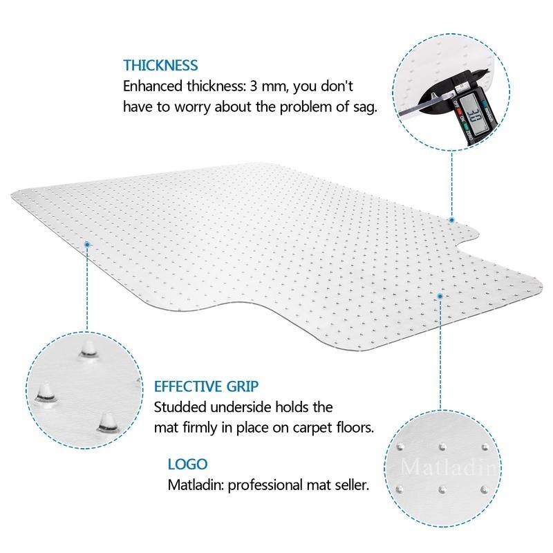 Upgrade Thickening PVC Nail Transparent Chair Mat