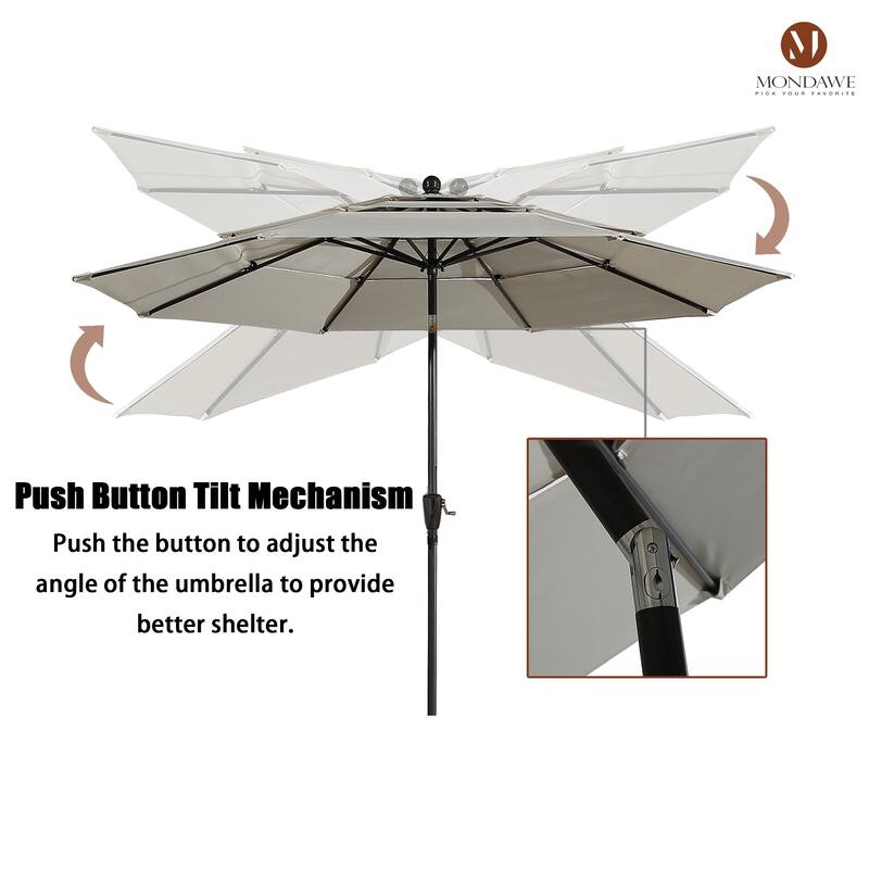 10ft Patio Market Umbrella with Double Airvent