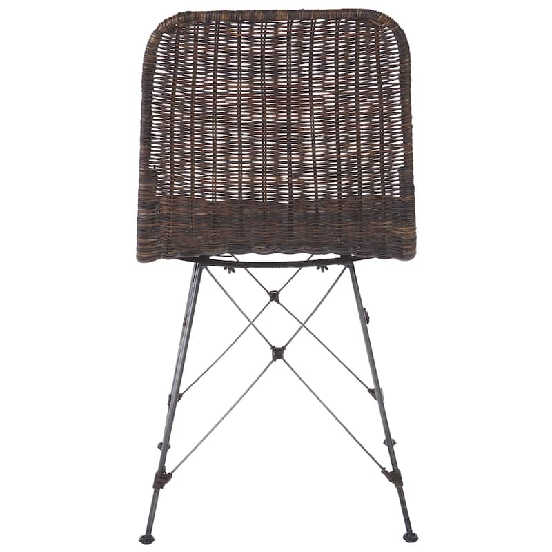 SAFAVIEH Minerva Tropical Boho Woven Dining Chair (Set of 2) - 18"W x 20"D x 34"H