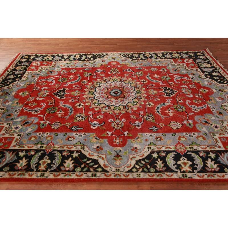 Red Heriz Serapi Indian Area Rug Handmade Wool Carpet - 8'0" x 9'9"