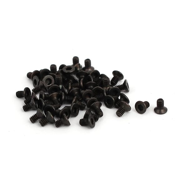 M1.6x3mm Grade 10.9 Countersunk Flat Head Hex Socket Cap Screw Black ...