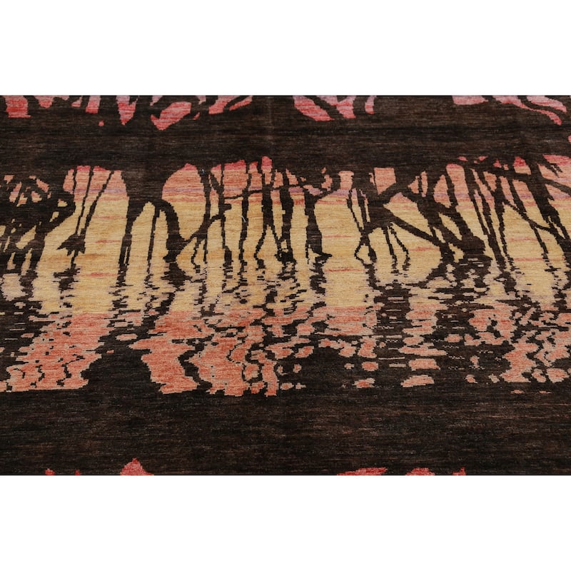 Hand Knotted Oriental 100% Wool Carpet Traditional Animal Pictorial Multi-Colored Art Deco Area Rug - 9' 11'' X 10' 1''