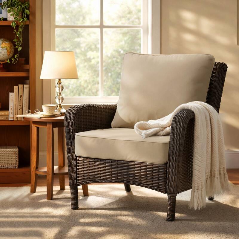 24''Wx24''Dx5.5''in T Outdoor Indoor Patio Premium Fabric Seat Cushions Set (Seat & Back)