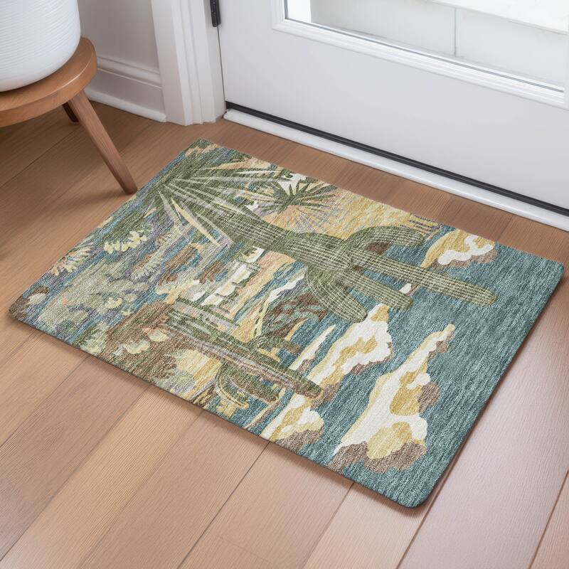 Machine Washable Indoor/ Outdoor Southwestern Mesa Chantille Rug