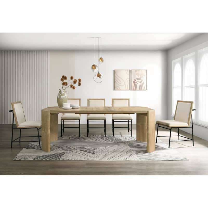 Alpine Furniture Sloane 66-84 in. W Extension Dining Table, Driftwood