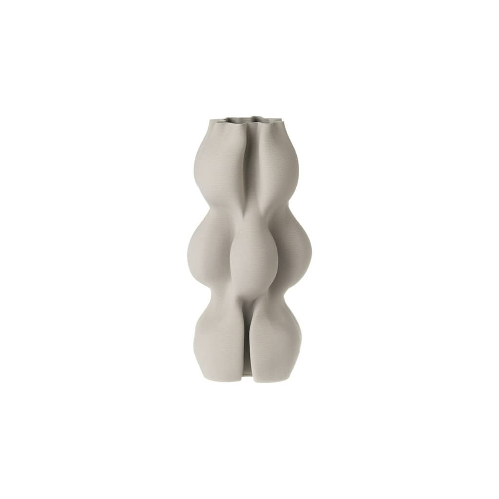 Geometric Ceramic Standing Vase - 14" - Bone Gray