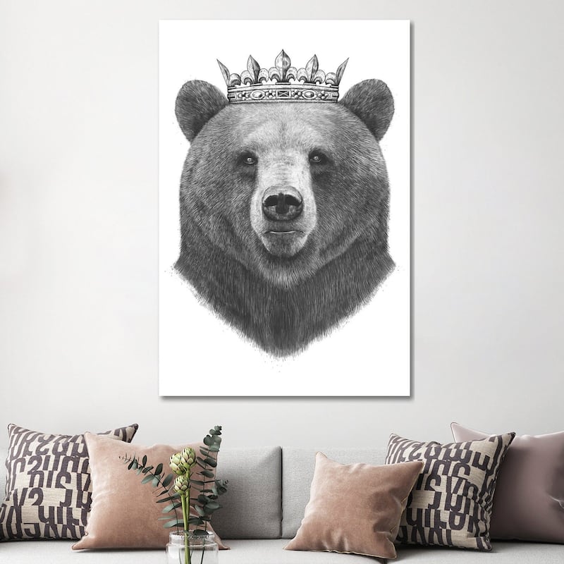 iCanvas "King Bear" by Valeriya Korenkova Canvas Print