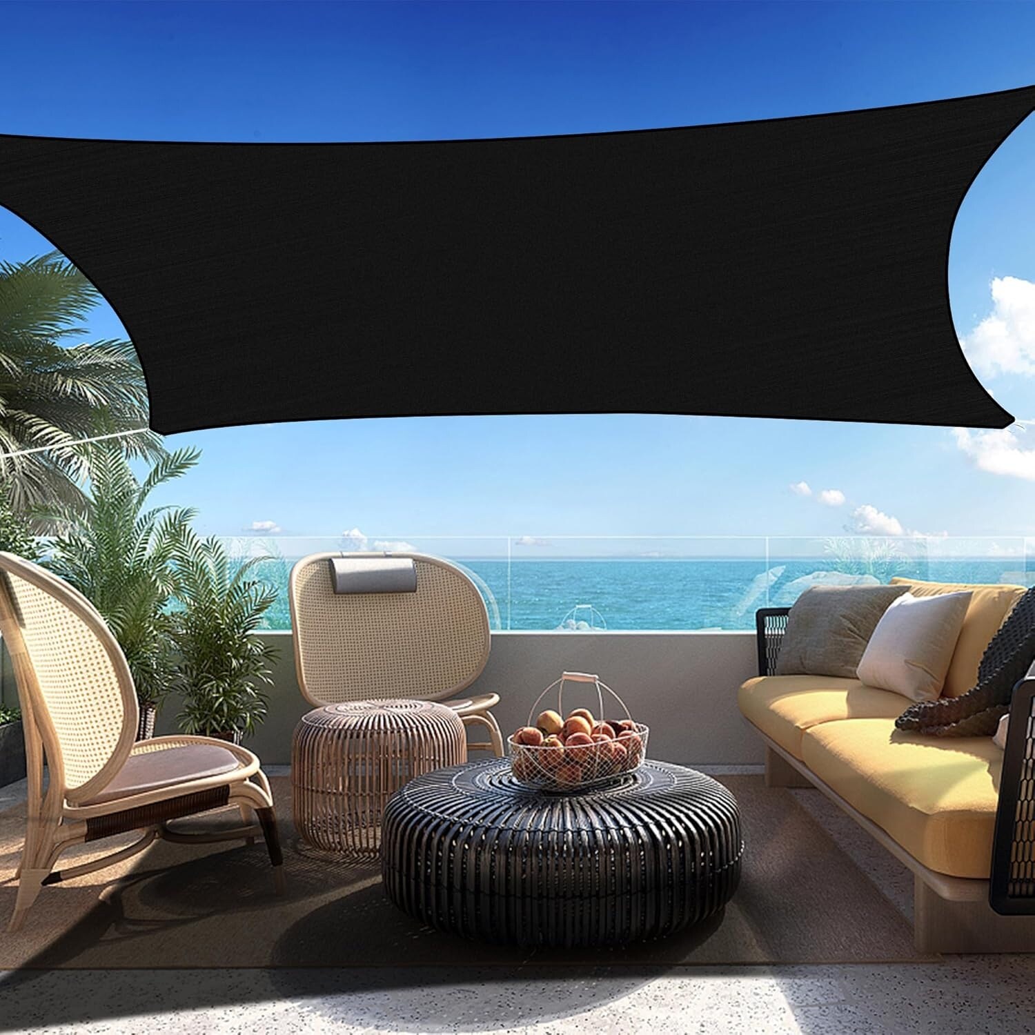 16' x 20' Rectangle Sun Shade Sail Canopy with UV Block and Custom Sizes