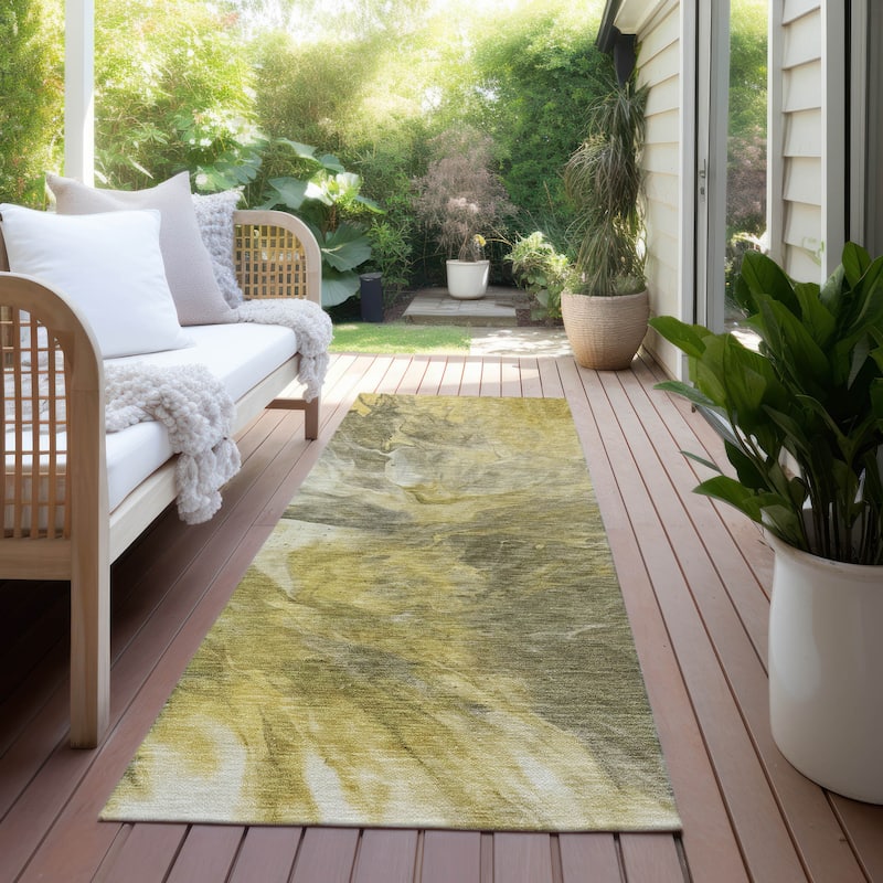 Machine Washable Indoor/ Outdoor Chantille Contemporary Splash Rug