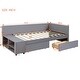 preview thumbnail 14 of 16, Twin Size L-Shaped Upholstered Platform Bed with Built-In Storage and Drawers, Velvet Fabric