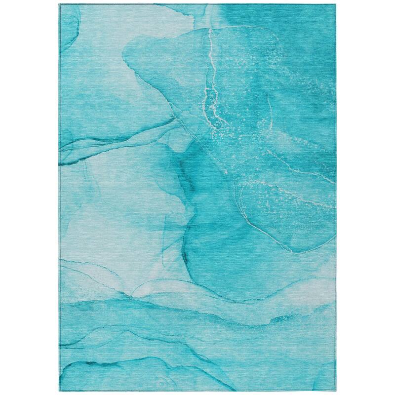 Machine Washable Indoor/ Outdoor Abstract Chantille Rug