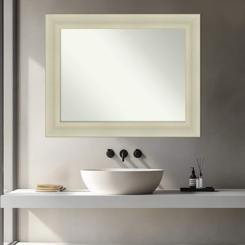 Oliver Non-Beveled Wood Framed Bathroom Vanity Wall Mirror