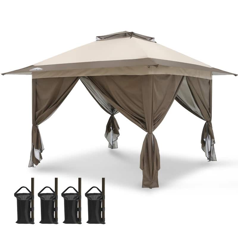 EAGLE PEAK 13x13 Pop Up Gazebo with 4 Wall Panels, Easy Up Canopy