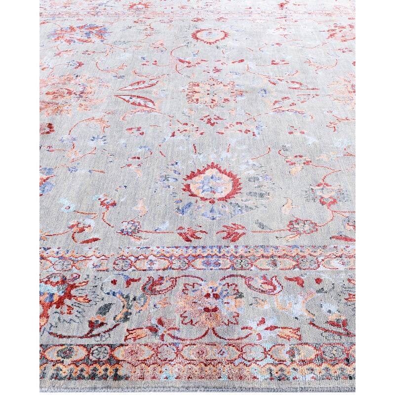 Ikat One-of-a-Kind Hand-Knotted Area Rug, Gray - 8' 1" x 10' 3"