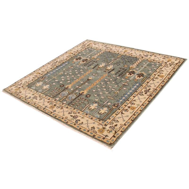 ECARPETGALLERY Hand-knotted Jules Serapi Teal Wool Rug - 8'1 x 8'0