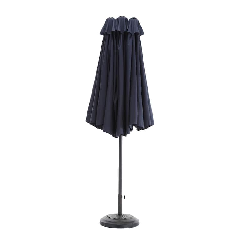 14.8ft Large Rectangular Double-Sided Patio Umbrella with Crank